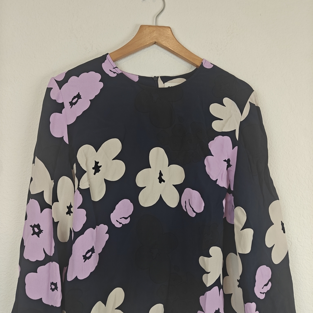 Merimekko Sorea Kevattalkoot Long Bell Sleeve Floral Blouse Sz 40, 10 - Picture 7 of 13
